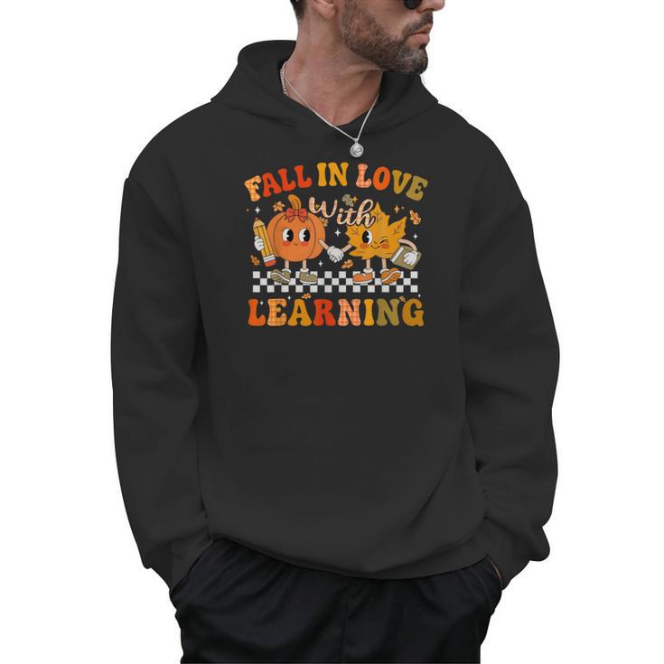 Fall In Love With Learning Autumn Pumpkin Fall Teacher Kids Men Hoodie