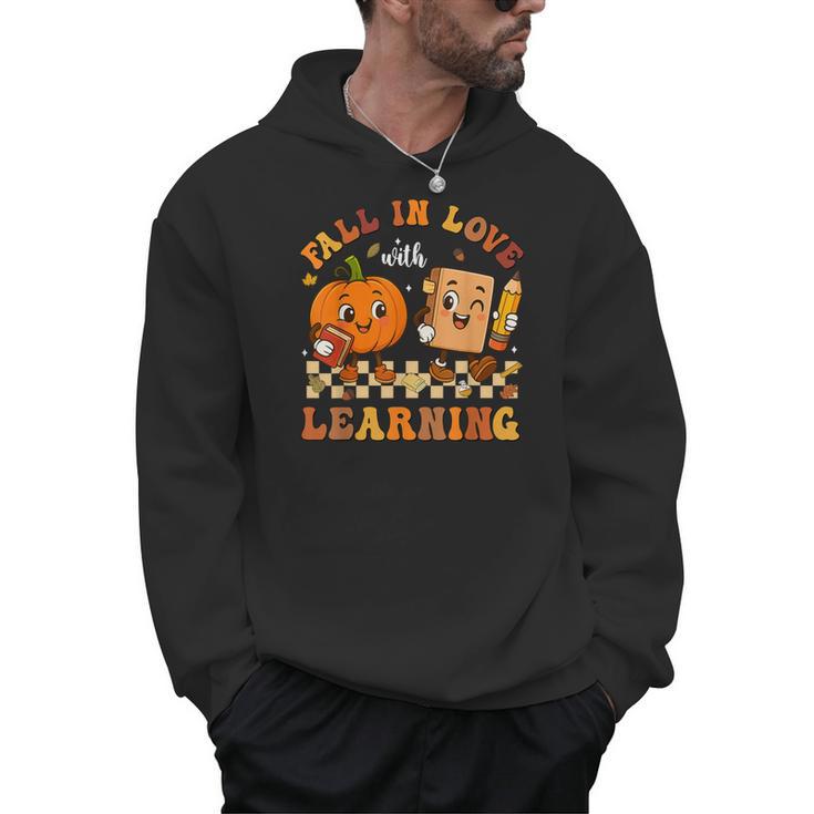 Fall In Love With Reading Book Autumn Pumpkins And Teachers Men Hoodie