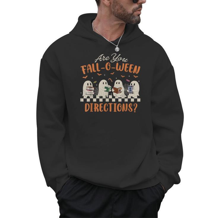 Are You Fall-O-Ween Directions Halloween TeacherGhost Book Men Hoodie