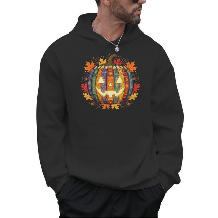 Fall Pumpkin Book Lover Spooky Librarian Teacher Halloween Men Hoodie