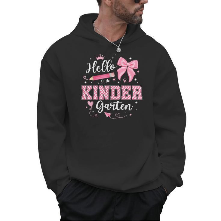 First Day Of School Teacher Girl Coquette Hello Kindergarten Men Hoodie