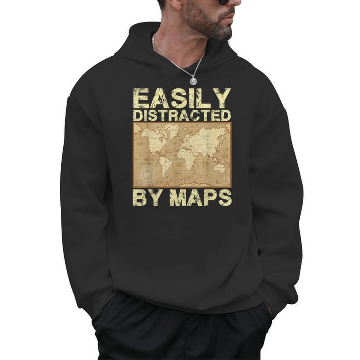 Geography Teacher Easily Distracted By Maps Men Hoodie