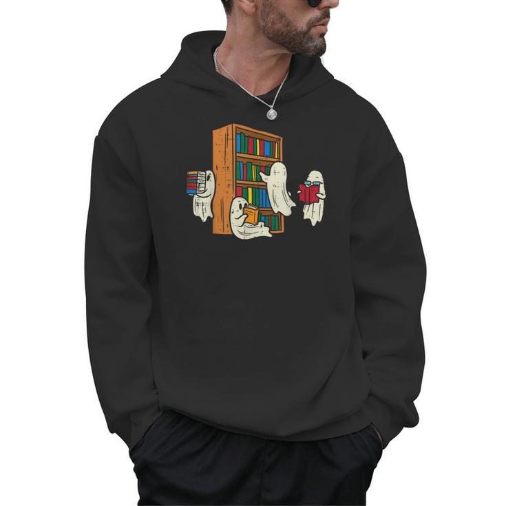 Ghosts Reading Books Teacher Halloween Librarian Boooks Men Hoodie