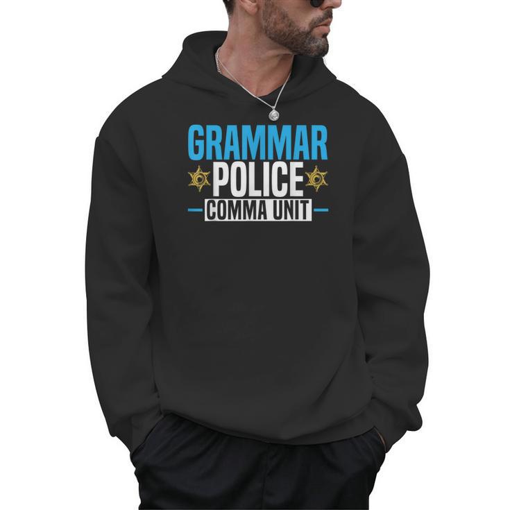 Grammar Police Comma Unit English Teacher Grammar Teacher For Men Women Men Hoodie