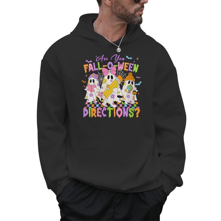Halloween Floral Ghost Teacher Are You Falloween Directions Men Hoodie