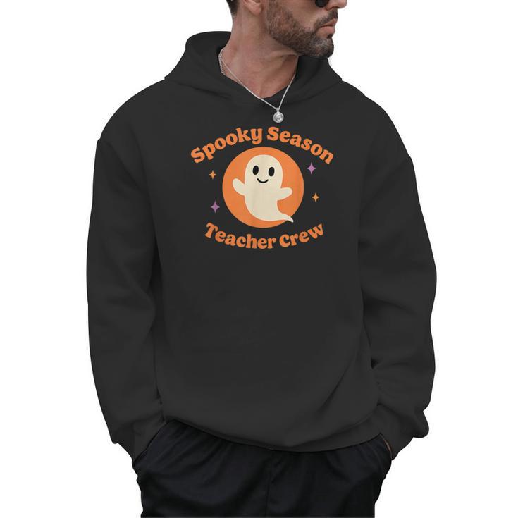 Halloween Teacher Crew Spooky Season Retro Ghost Men Hoodie