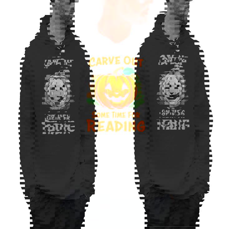 Halloween Teacher Librarian Pumpkin Reading Books Men Women Kids Men Hoodie