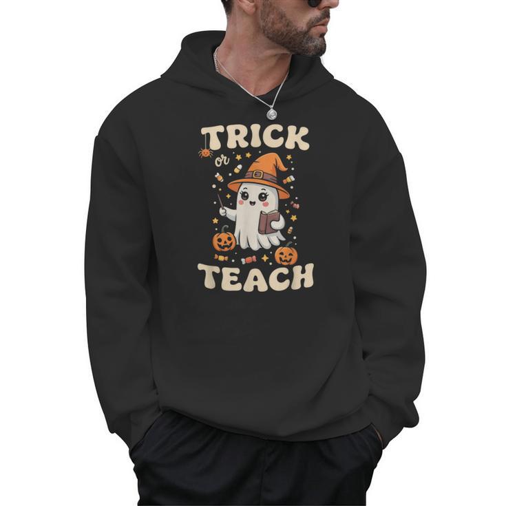 Halloween Teacher Shirts Women School Trick Or Teach Groovy Men Hoodie