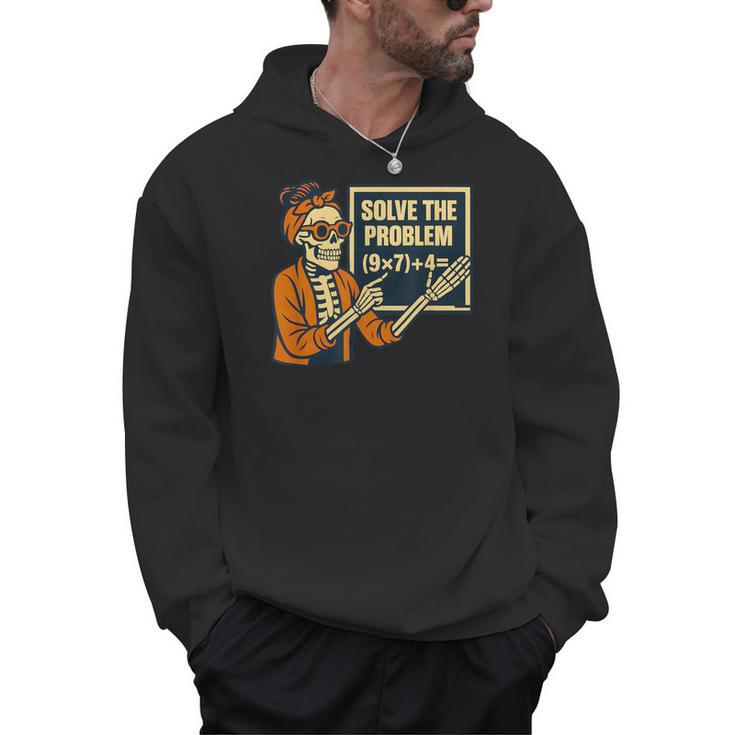 Halloween Teacher Six Seven Meme 6 7 Skeleton Spooky Costume Men Hoodie