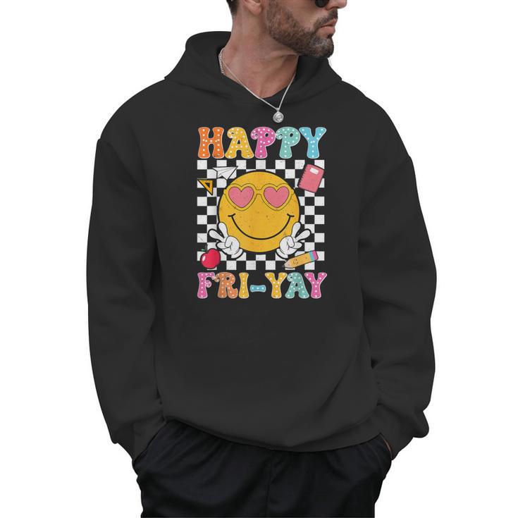 Happy Fri-Yay Groovy Teacher Friday Weekend Fri Yay Men Hoodie