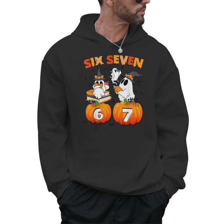 Haunted By 67 Boo Ghost Pumpkin Halloween Teacher Men Hoodie