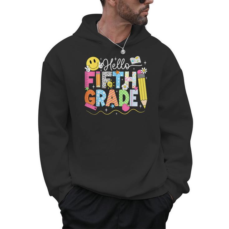 Hello Fifth Grade Team 5th Grade Back To School Teacher Kids Men Hoodie