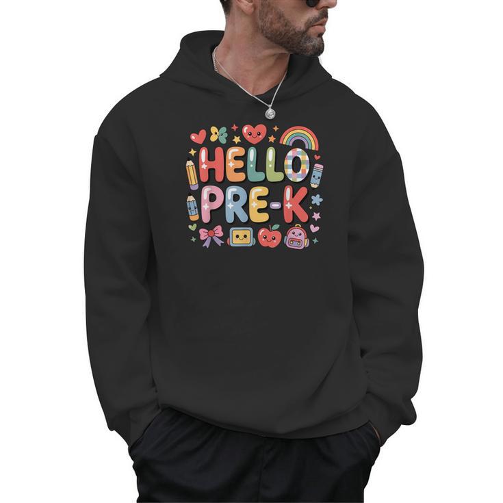 Hello Pre-K Back To School Teacher Student Fun Graphic Tee Men Hoodie