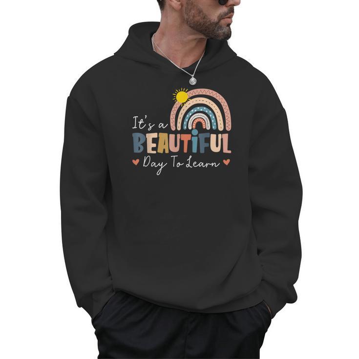 It's A Beautiful Day To Learn Cute Rainbow Boho Teacher Men Hoodie
