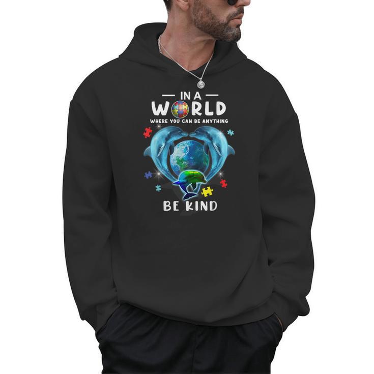 Be Kind Dolphin Autism Awareness Back To School Teacher Men Women Kids Men Hoodie