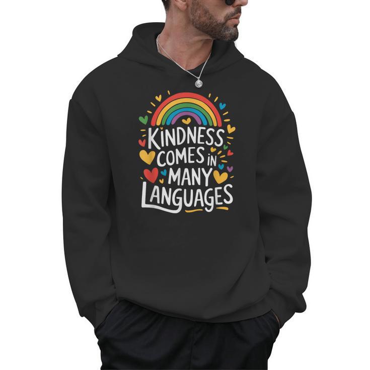 Kindness Comes In Many Languages ESL English Teacher Men Hoodie