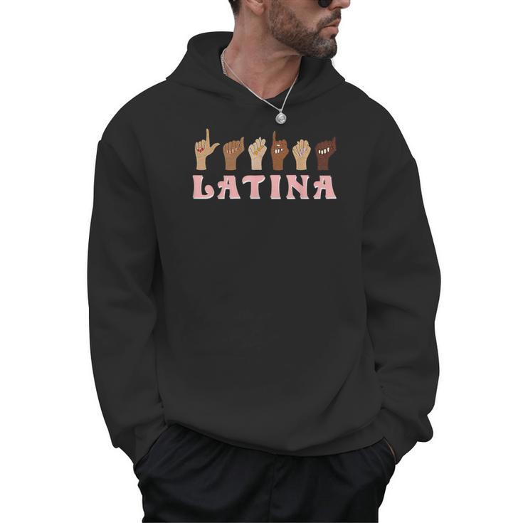 Latina ASL American Sign Language Latina Power ASL Teacher Men Hoodie