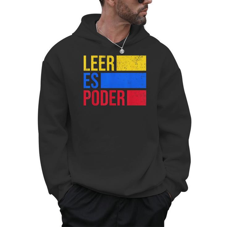 Leer Es Poder Colombian Spanish Teacher Maestra Colombia Men Hoodie