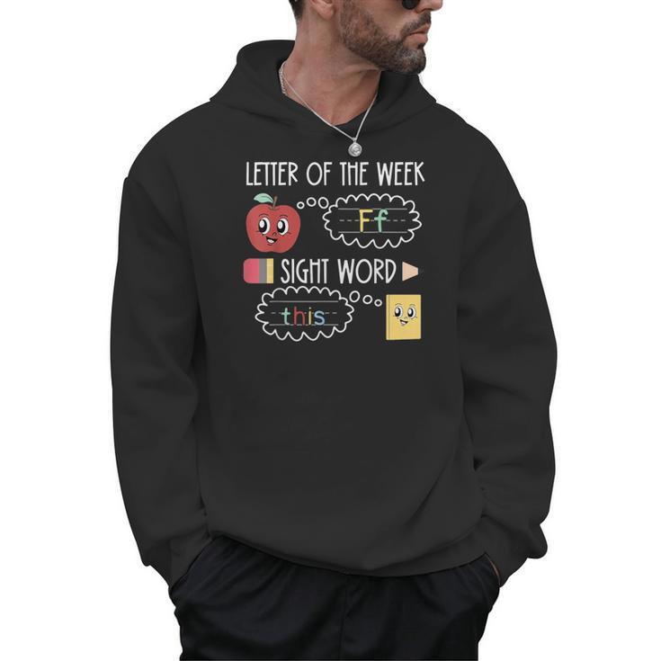 Letter Of The Week Ff Sight Word Teacher Squad Men Hoodie