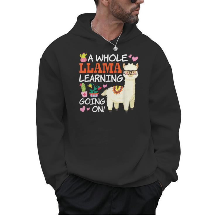 Llama Learning T Shirt Teachers Students Alpaca Lovers Men Hoodie