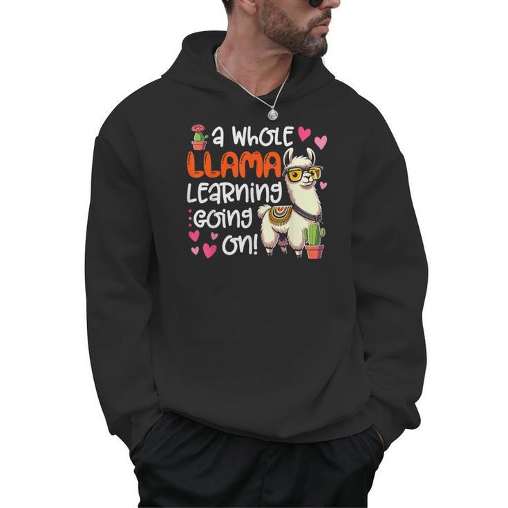 Llama Learning Teachers Students Alpaca Lover Back To School Men Hoodie