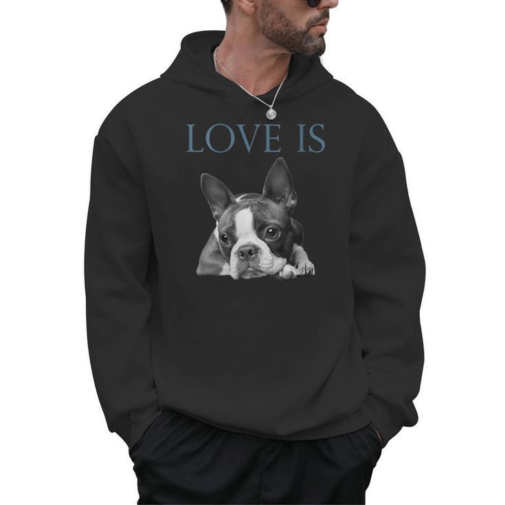 Love Is Boston Terrier Bostie Men Hoodie
