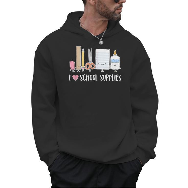 I Love School Supplies Teacher Shirt Men Hoodie
