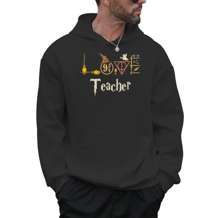 Love Teacher Wizards Back To School Halloween Men Hoodie