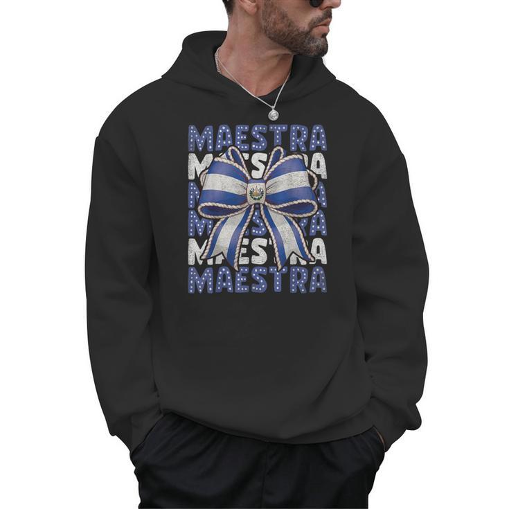 Maestra El Salvador Coquette Bow Hispanic Spanish Teacher Men Hoodie