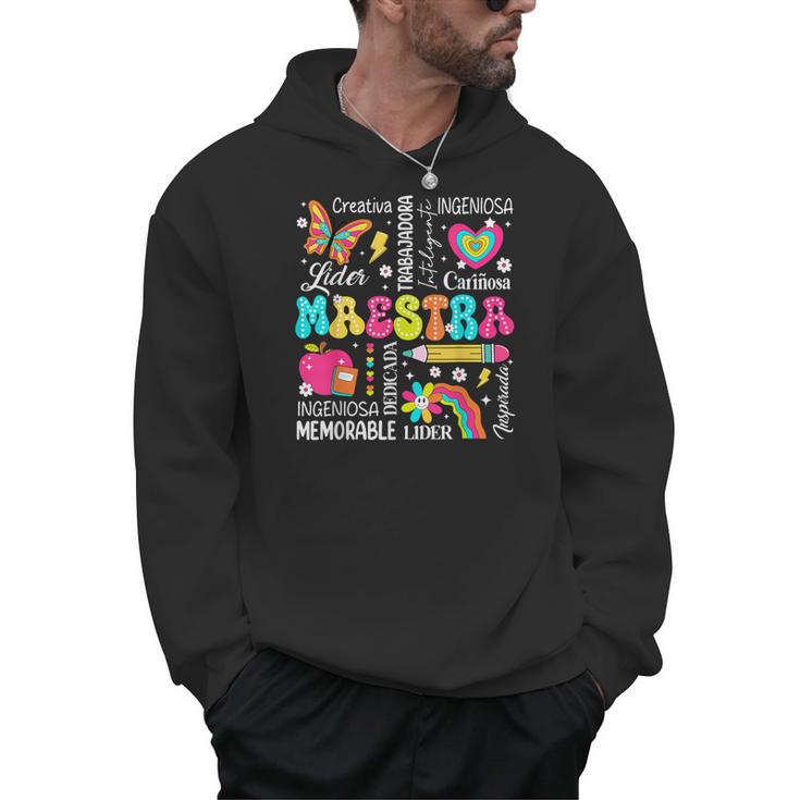 Maestra Spanish Teacher Back To School Maestra De Espanol Men Hoodie