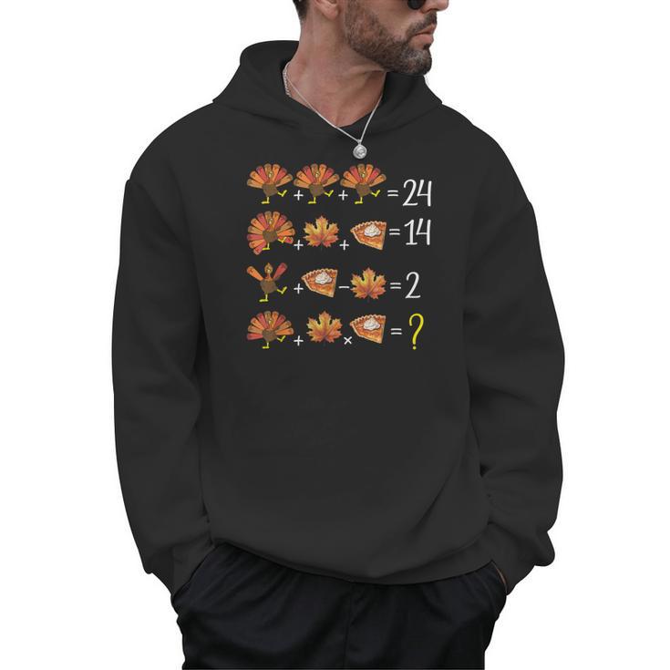 Math Number Thanksgiving Count Answer Pie Turkey Teacher Men Hoodie