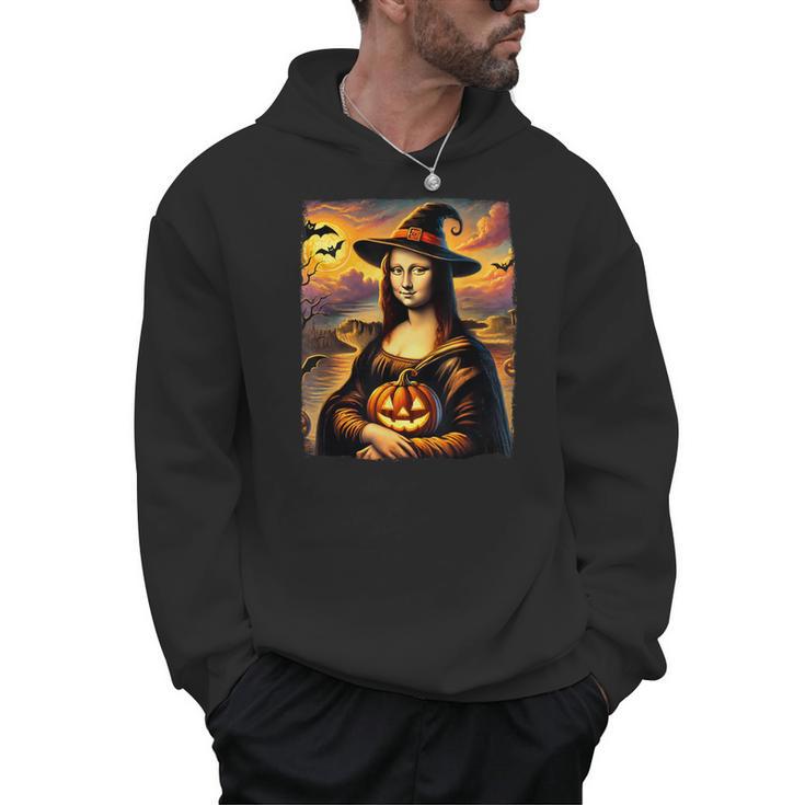 Mona Lisa Pumpkin Halloween Art Teacher Witchy Women Kids Men Hoodie
