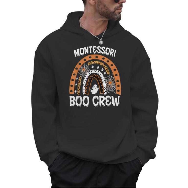 Montessori Teacher Halloween Boo Rainbow Leopard Halloween Men Hoodie