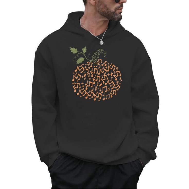 Music Notes Pumpkin Fall Music Teacher Autumn Halloween Men Hoodie