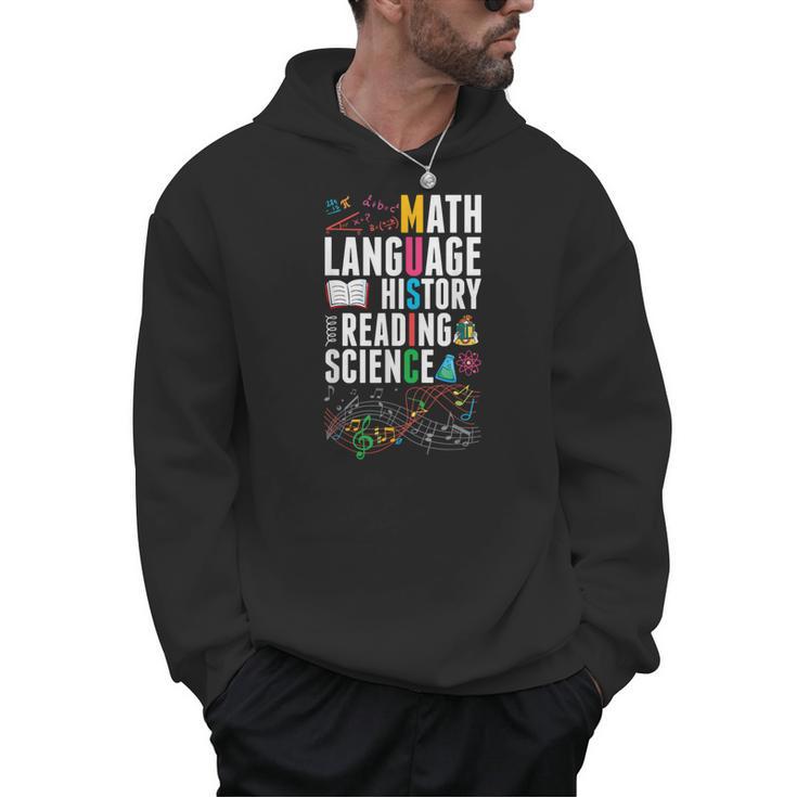 Music Teacher Music Math Language History Reading Science Men Hoodie
