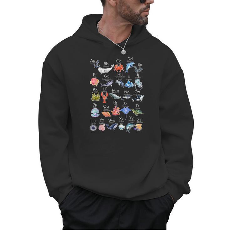 Ocean Animals Alphabet Cute Sea Life ABC Marine Kids Teacher Men Hoodie