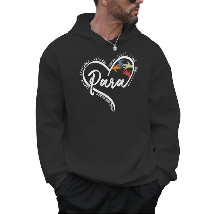 Para Heart Paraprofessional Teacher Paraeducator Men Hoodie
