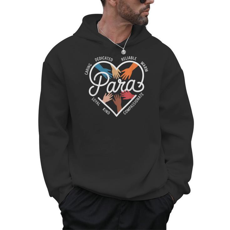Para Heart Paraprofessional Teacher Paraeducator Men Hoodie