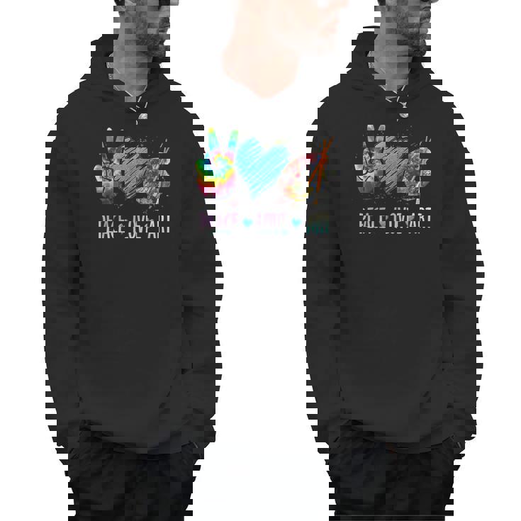 Peace Love Art Painting Palette Art Teacher Men Hoodie