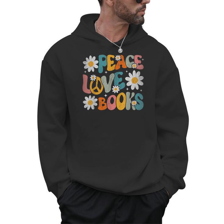 Peace Love Books Bookworm Librarian Reading Teacher Groovy Men Hoodie, Groovy Teacher Gifts, trending gift Peace Love Books Bookworm Librarian Reading Teacher Groovy Men Hoodie, Groovy Teacher Gifts, trending gift