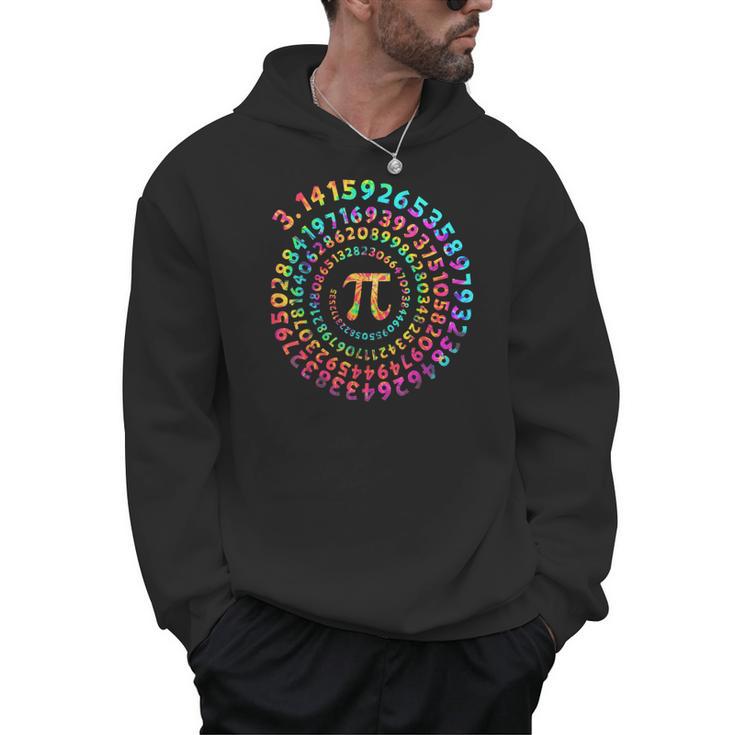 Pi Day Math Teacher Tie Dye Spiral Pi 314 Pi Day Men Hoodie