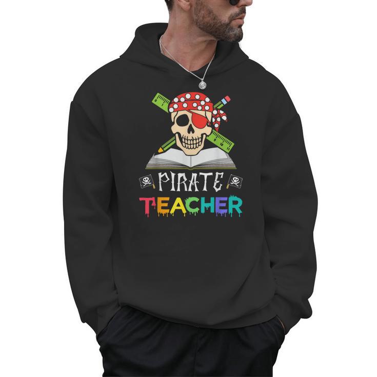 Pirate Teacher Halloween Skull Adult Men Hoodie