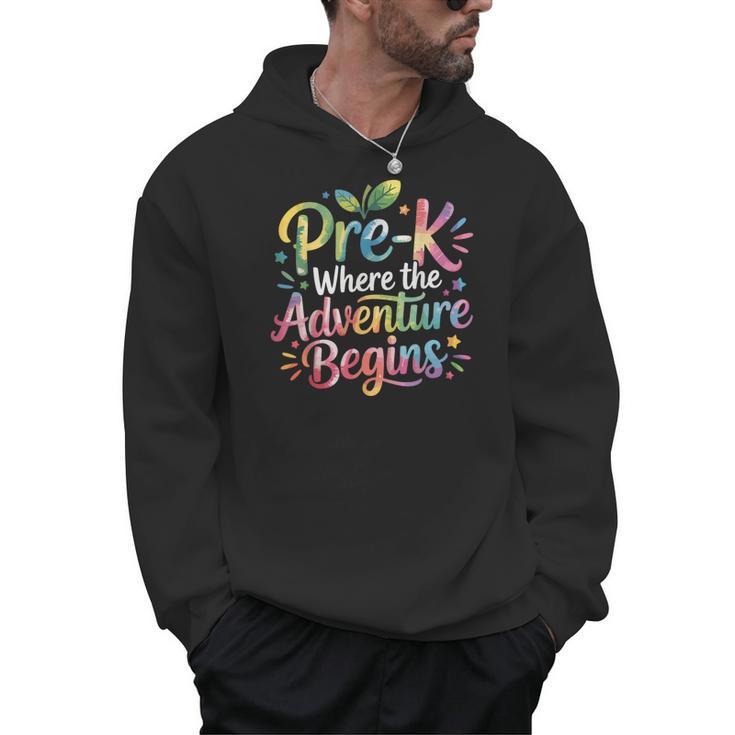 Pre-K Where The Adventure Begins Preschool Teachers Students Men Hoodie