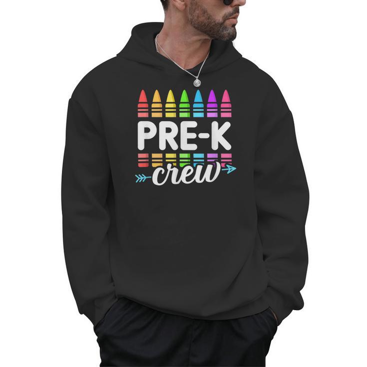 Pre-K Crew Teacher Team Squad Hello Back School Graduation Men Hoodie