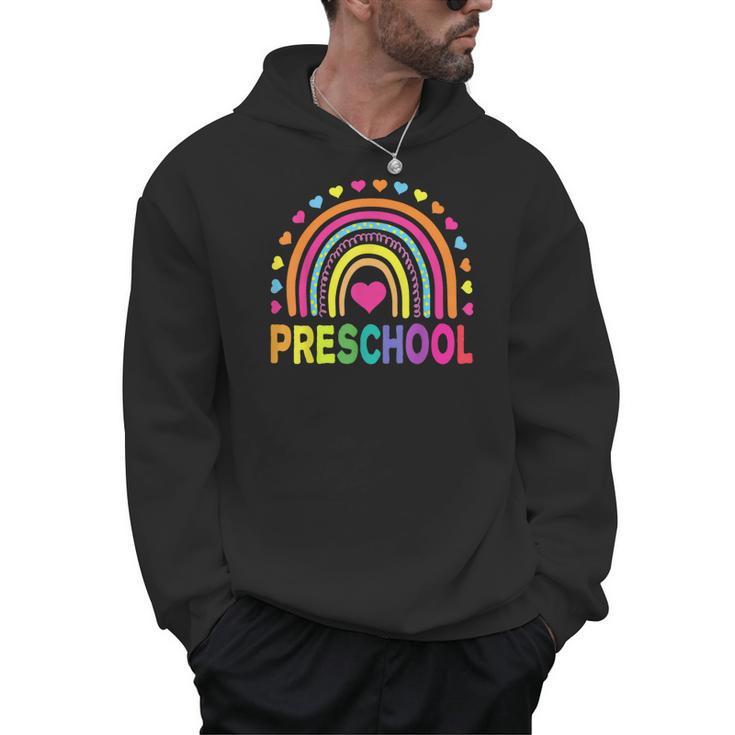 Preschool Rainbow Girls Boys Kids Teacher Back To School Men Hoodie