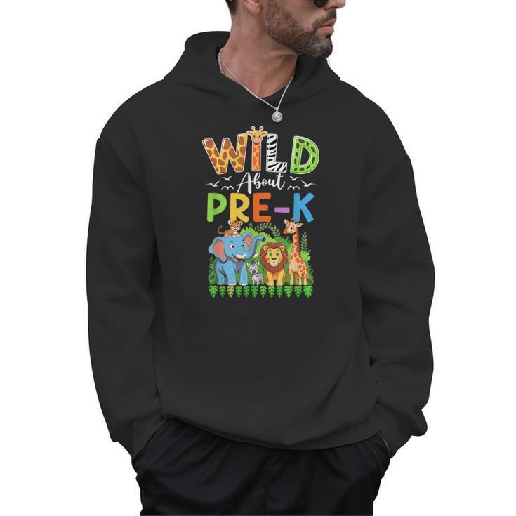 Preschool Teacher Kids Back To School Wild About Pre-K Men Hoodie