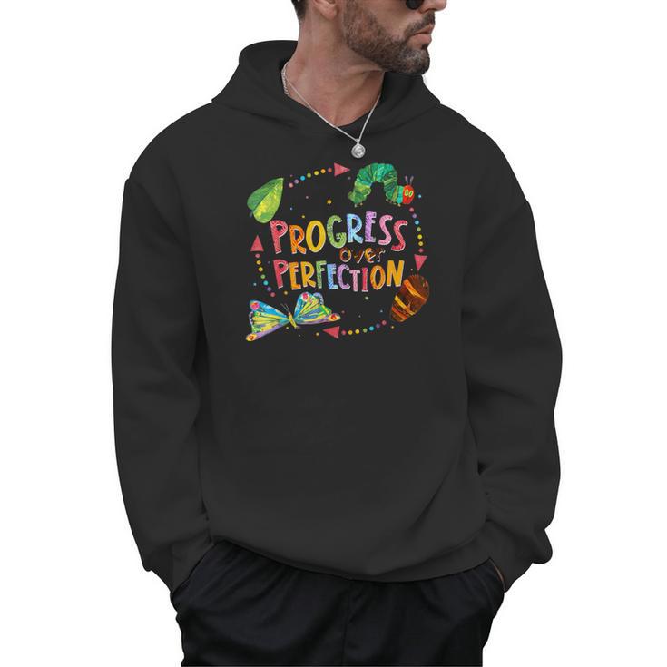 Progress Over Perfection Caterpillar Teacher Back To School Men Hoodie
