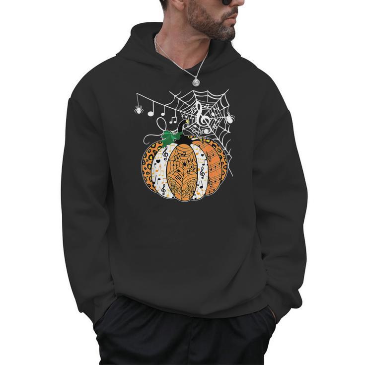 Pumpkin Music Teacher Halloween Fall Music Notes Autumn Men Hoodie