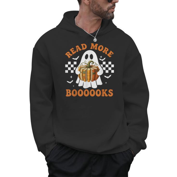 Read More Books Halloween Retro Pumpkin Reading Fall Teacher Men Hoodie