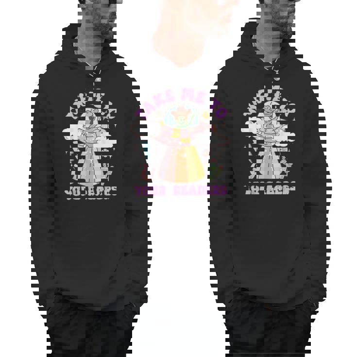 Take Me To Your Readers Alien Teacher Halloween Literacy Men Hoodie